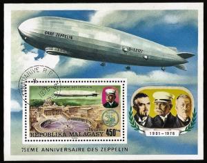 G)1976 MALAGASY REPUBLIC, COUNT ZEPPELIN AND LZ-127 OVER, ST. PETERS CATHEDRAL