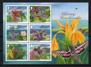ZAYIX Alderney 402a MNH Moths Insects Nature Flowers 101623SM63M