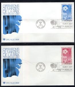 UN New York 265-266 Peace Keeping Geneva Set of Two U/A FDC