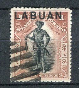 NORTH BORNEO; LABUAN 1897 early classic Pictorial issue fine used 1c. value