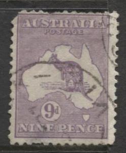 Australia - Scott 50 - Kangaroo -1915 - FU - Wmk 10 - Die IV - 9d Stamp2
