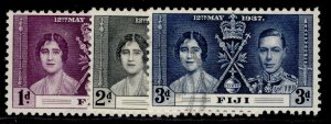 FIJI GVI SG246-248, 1937 CORONATION set, FINE USED.