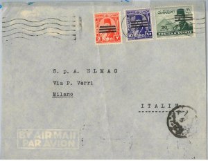 58743 - EEGYPT - POSTAL HISTORY: OVERPRINTED STAMPS on COVER to ITALY - 1953-