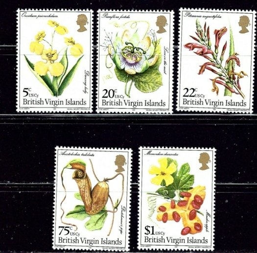 British Virgin Is 401-05 MNH 1981 Flowers    (ap5818)