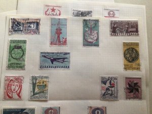 Czechoslovakia stamps on folded page  A11787