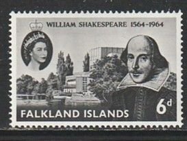 1964 Falkland Islands - Sc 149 - MNH VF - 1 single - Shakespeare