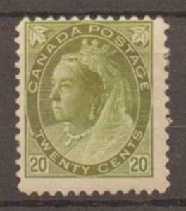 CANADA SG165 1900 20c OLIVE-GREEN MTD MINT