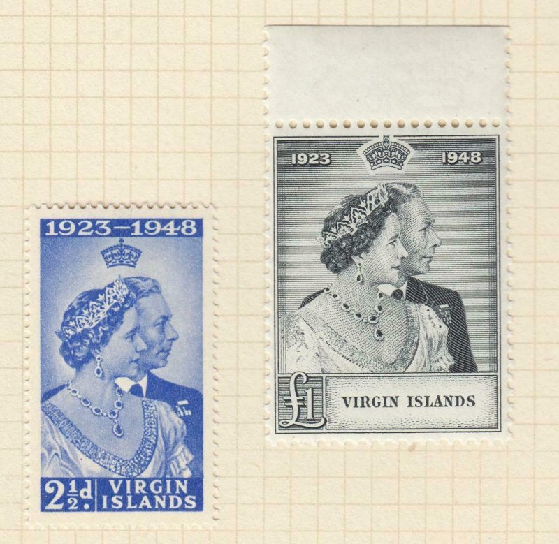 VIRGIN ISLANDS # 90-91 VF-MH KGV1 1948 SILVER WEDDING ISSUE