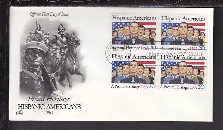 US 2103 Hispanic Americans 1984 B/4 Artcraft U/A FDC 