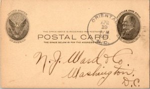 United States North Carolina Oriental 1909 doane 3/4  Postal Card.