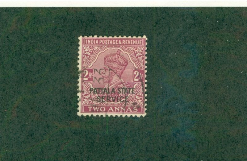 PATIALA INDIAN STATE O44 USED BIN $0.50