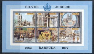 Barbuda 1977 QEII Silver Jubilee MS FU