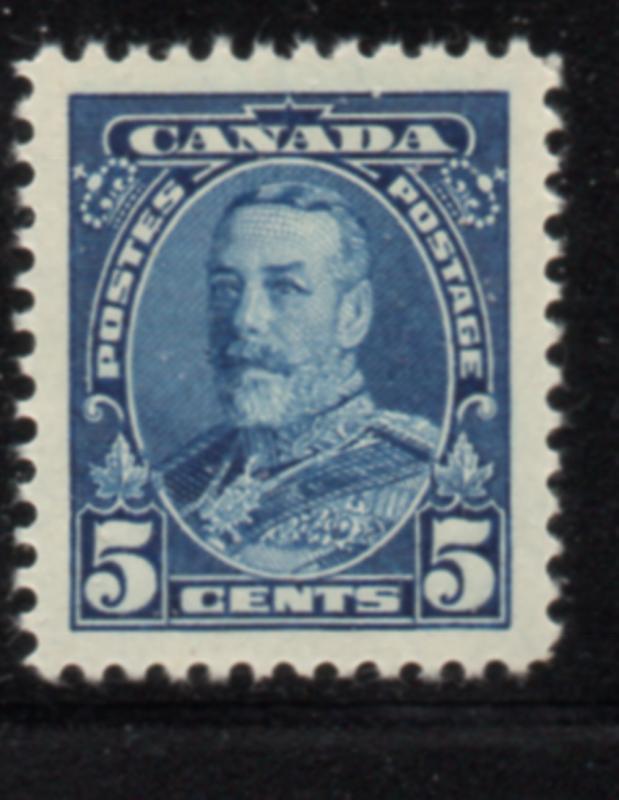 Canada Sc 221 1935 5c  blue George V  stamp mint