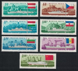 Hungary Ships Flags 7v 1967 MNH SC#1828-1834 SG#2275-2281 MI#2323A-2329A