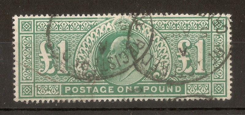 GB 1902 EDVII £1 SG266 Fine Used Cat£825