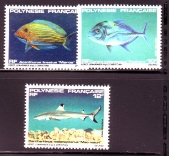 French Polynesia Sc 373-5 NH  SEA LIFE - 1983