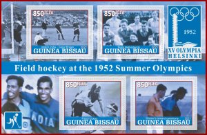 Stamps. Olympic Games 1952 Field Hockey 2021 year 1+1 sheets perf Guinea Bisssau