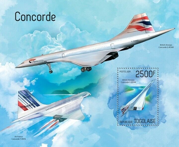 2014 TOGO MNH. CONCORDE    | Y&T Code: 829  |  Michel Code: 5716 / Bl.964