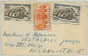 24203 - SENEGAL AOF - POSTAL HISTORY - LETTER to ITALY 1953 trains-