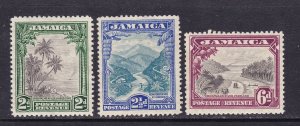 Jamaica Scott 106-108, 1932 pictorials, VF MNH Scott $125