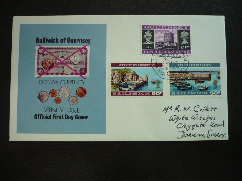 Stamps - Guernsey - Scott# 53-55 - First Day Cover