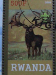 RWANDA-2009- WORLD FAMOUS MINERIALS & PREHISTORY ANIMALS CTO SHEET VERY FINE