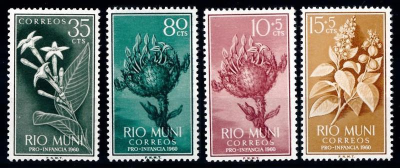 [68185] Spanish Colony Rio Muni 1960 Flora Flowers Blumen Child Aid  MNH