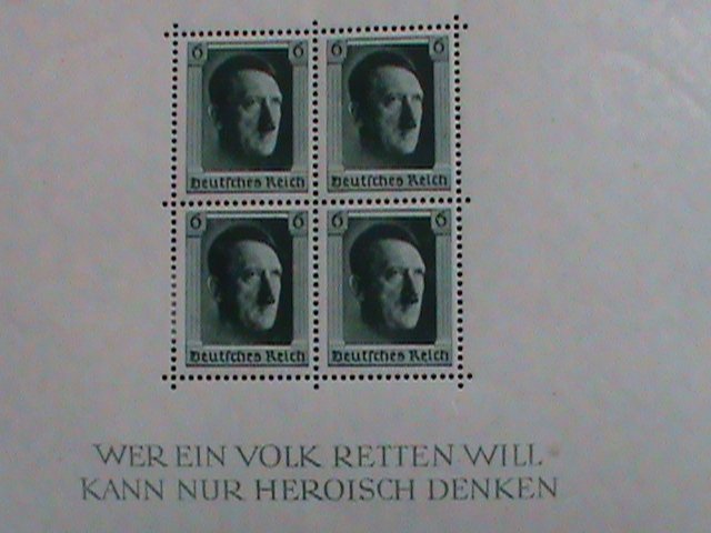 Germany Stamp:1937-SC #B102- 48th birthday of Adolf Hitler : never hing: S/S