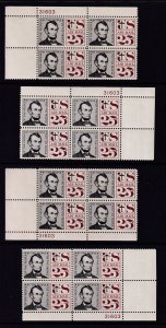 1959 Abraham Lincoln Sc C59a MNH matched blocks scarce number Durland $48