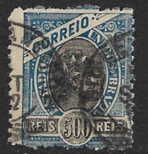 BRAZIL 1894-97 500r Liberty Head Issue Sc 120 VFU