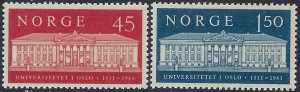 Norway 395-96 MNH 1961 Oslo University (ad2296)