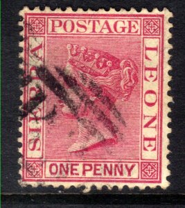 Sierra Leone 1884 QV 1d Carmine used SG 28 ( H1035 )