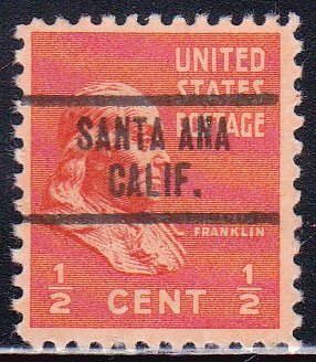 Precancel - Santa Ana, CA PSS 734 - Town and Type Issue