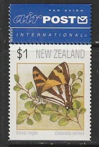 1991 New Zealand - Sc 1075a - Perf 14x14.5 - MNH VF - singles - Butterflies