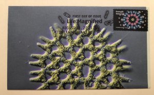 2023 Life Magnified FDC HAND CRAFTED FOLDED CACHET Microscope Arranged Diatoms