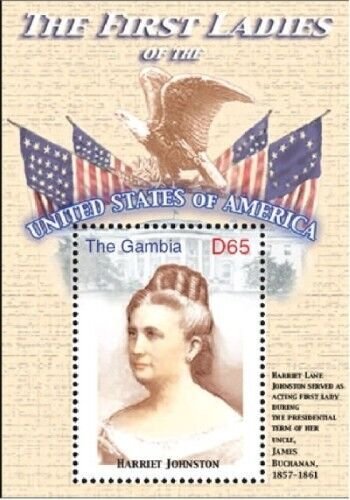 GAMBIA FIRST LADIES OF THE UNITED STATES - HARRIET JOHNSTON S/S MNH