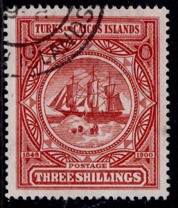 TURKS & CAICOS ISLANDS QV SG109, 3s lake, FINE USED. Cat £130.