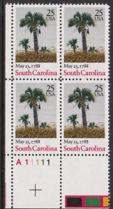 2343 South Carolina Plate Block MNH