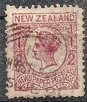 NEW ZEALAND P3 USED 1875 Newspaper Stamp