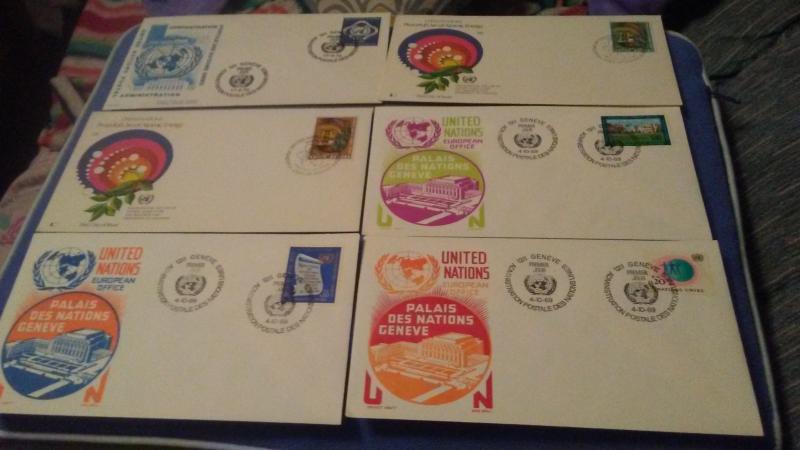 UN GENEVA FIRST DAY COVER LOT 43 FDCS (3 ny fdcs); $90