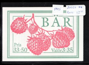 Sc#2002a  MNH  Sweden 1995 Postage Stamp Pane - Fruit / Berries - cv$12.50