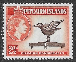 PITCAIRN ISLANDS 1957 QE2 2 1/2d Handicraft Pictorial Sc 23 MH