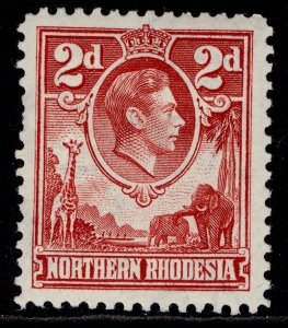 NORTHERN RHODESIA GVI SG32, 2d carmine-red, M MINT.