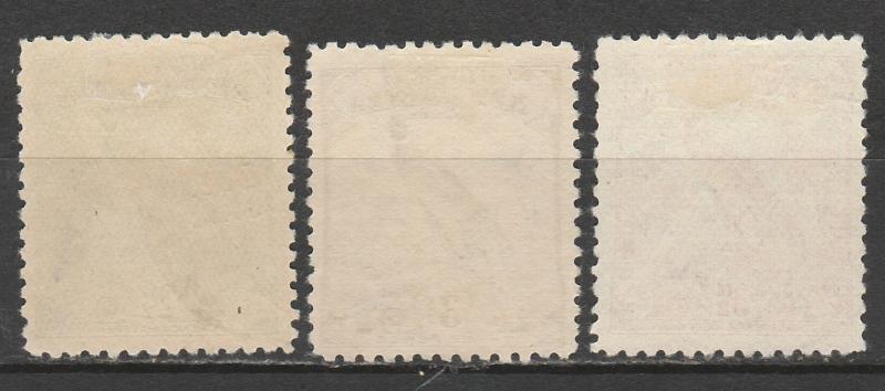 NEW GUINEA 1932 UNDATED BIRD 21/2D 3D AND 31/2D USED