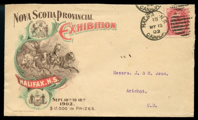 ?Nova Scotia Provincial Exhibition 1902 multicolour advert, Hfx cover Canada