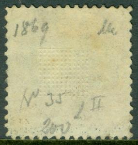 EDW1949SELL : USA 1869 Sc #119 VF Used Fresh & Choice stamp. PSAG Cert. Cat $250