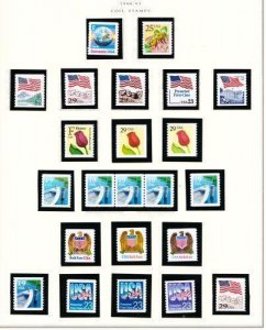 U S 1988-1993  Coil Stamps 23 Different Stamps   Mint NH