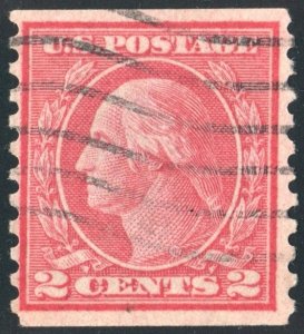 SC#492 2¢ Washington Coil Single (1916) Used