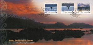 New Zealand 2004 FDC Scott #1926-#1927, #1928B (coil) Whale watching, Kaikour...