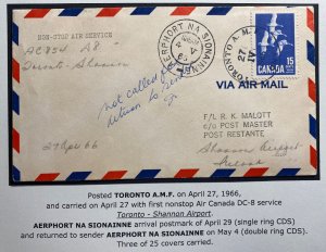 1966 Toronto Canada First Flight Airmail Cover FFC To Shannon Airport Ireland